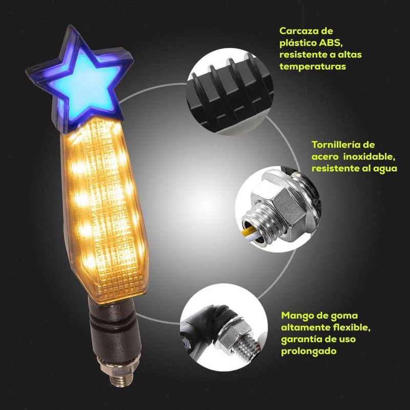 Direccionales para motocicleta universales con estrella r280 kinlley