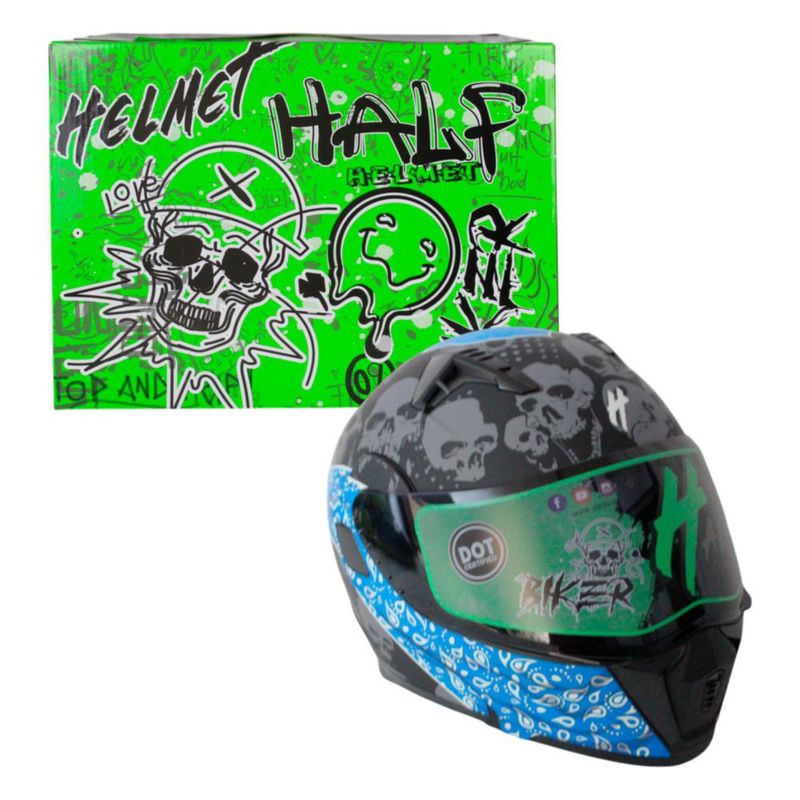 Casco Para Moto Abatible Bandido Blue Certificado Dot talla L
