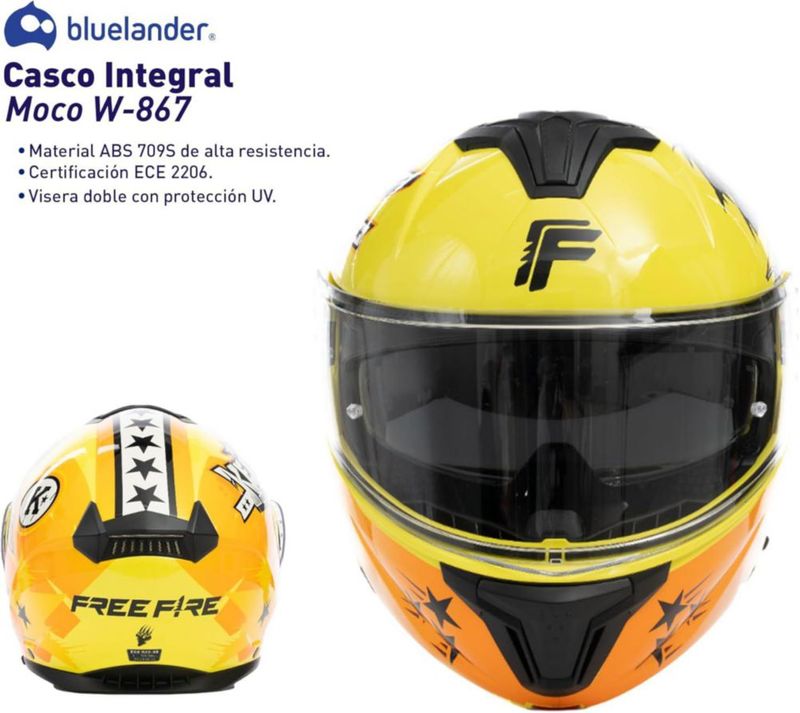 Casco Integral Abatible con Certificación ECE, Bluelander, Cascos de Doble Visera Transpirable y Cómodo, Amarillo, Unisex, (TALLA M)