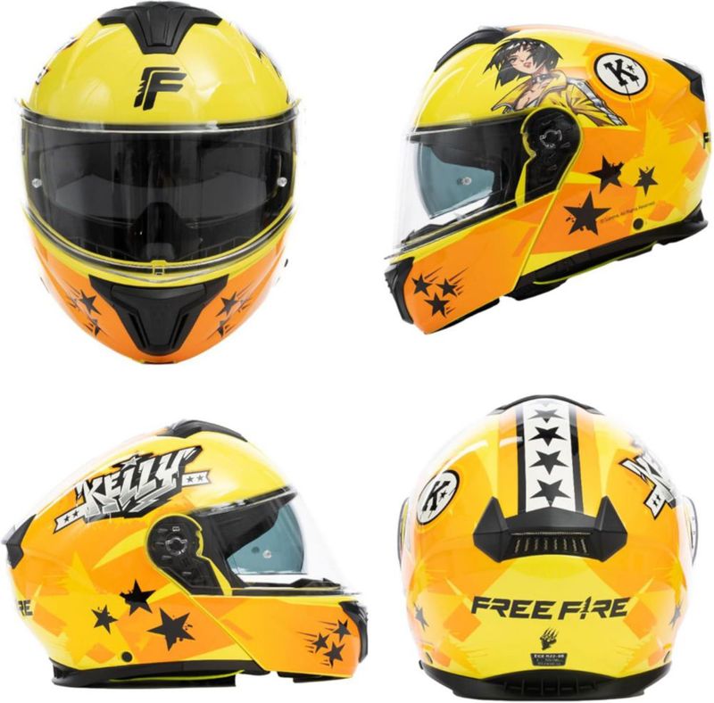 Casco Integral Abatible con Certificación ECE, Bluelander, Cascos de Doble Visera Transpirable y Cómodo, Amarillo, Unisex, (TALLA M)