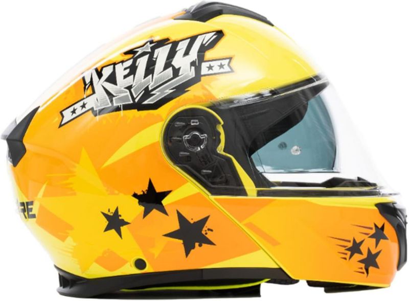 Casco Integral Abatible con Certificación ECE, Bluelander, Cascos de Doble Visera Transpirable y Cómodo, Amarillo, Unisex, (TALLA M)