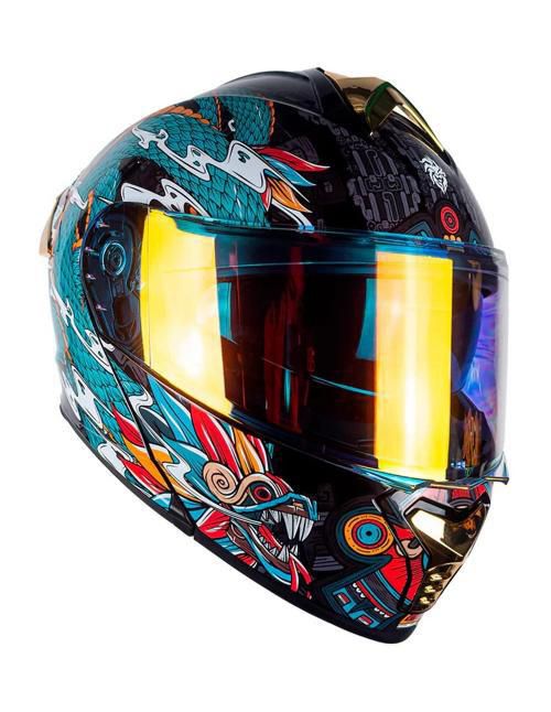 Casco Abatible Kov Thunder Quetzalcoatl M Verde