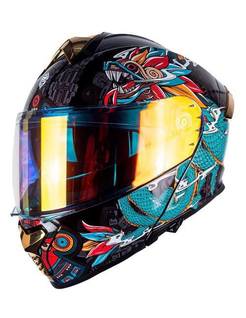 Casco Abatible Kov Thunder Quetzalcoatl M Verde