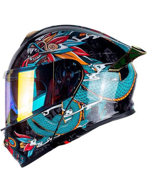 Casco Abatible Kov Thunder Quetzalcoatl M Verde