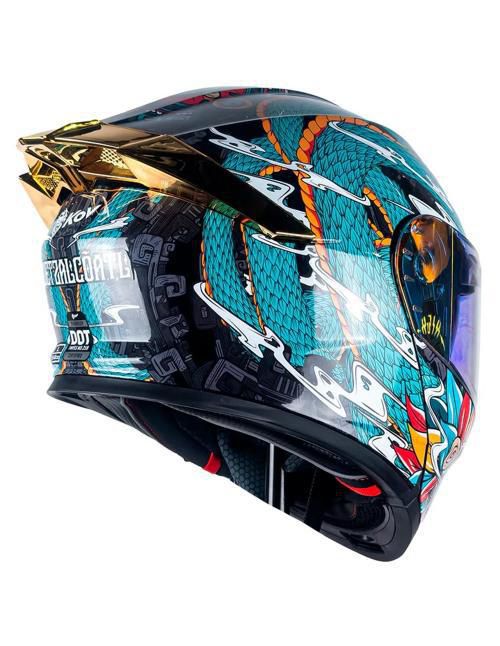 Casco Abatible Kov Thunder Quetzalcoatl M Verde