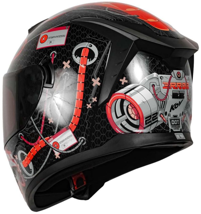 Casco Kov Sparta Error Rojo Integral Dot S Rojo