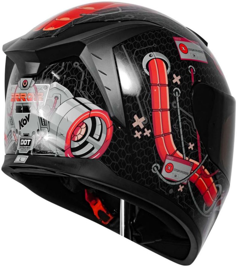 Casco Kov Sparta Error Rojo Integral Dot S Rojo