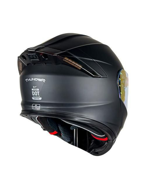 Casco Kov Abatible Thunder Luz Rojo Azul M Negro