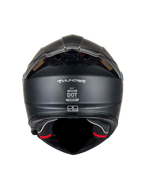 Casco Kov Abatible Thunder Luz Rojo Azul M Negro
