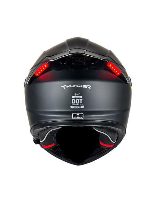Casco Kov Abatible Thunder Luz Rojo Azul M Negro