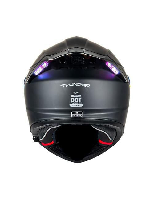 Casco Kov Abatible Thunder Luz Rojo Azul M Negro
