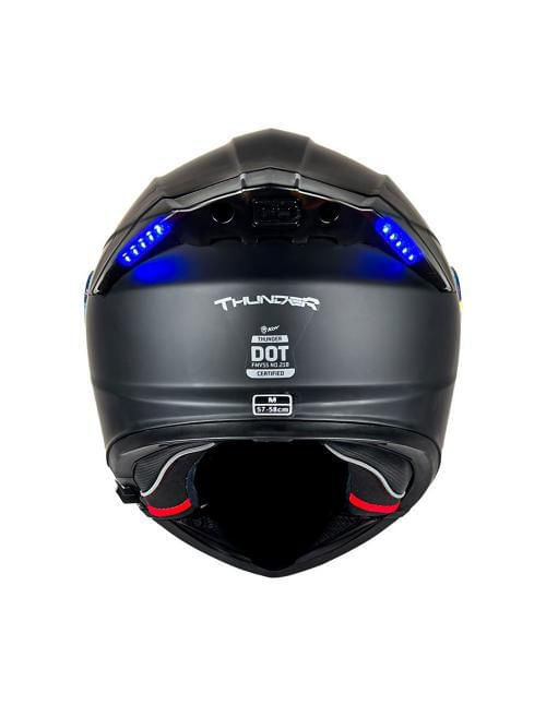Casco Kov Abatible Thunder Luz Rojo Azul M Negro