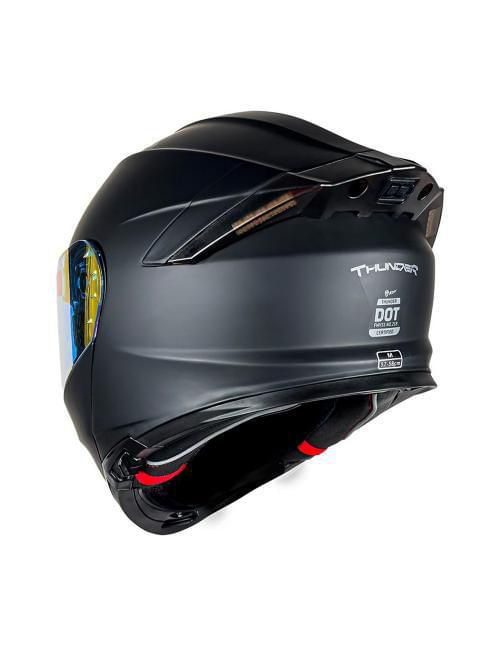 Casco Kov Abatible Thunder Luz Rojo Azul M Negro