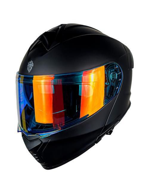 Casco Kov Abatible Thunder Luz Rojo Azul M Negro