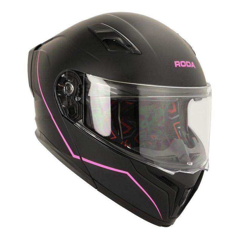Casco roda force evo negro rosa mate aba M Negro