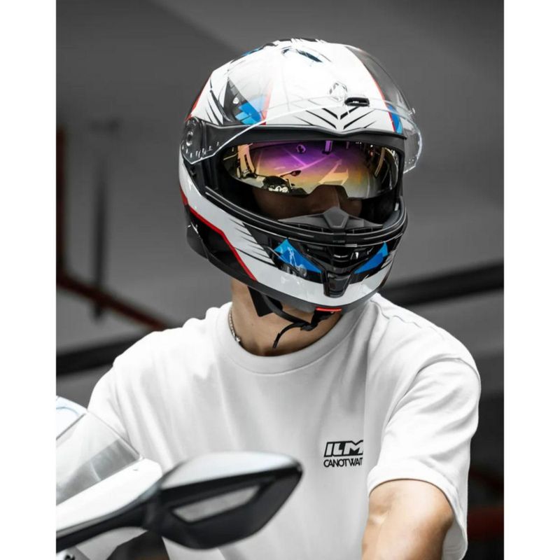 Casco Ilm B-711 Blanco Brillante S Blanco