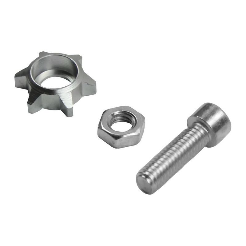 Tornillo decorativo estrella placa plateado set