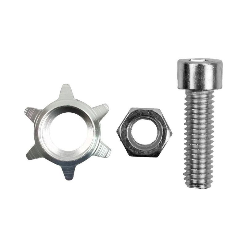 Tornillo decorativo estrella placa plateado set