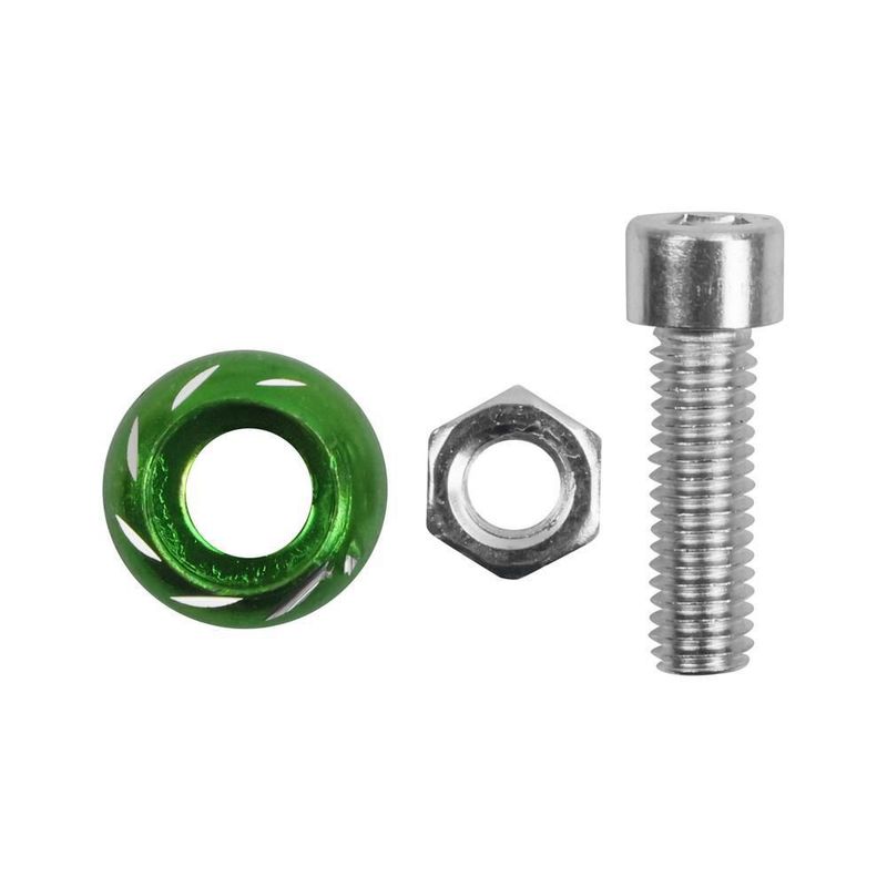 Tornillo decorativo circular placa verde set