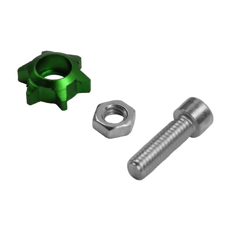 Tornillo decorativo estrella placa verde set