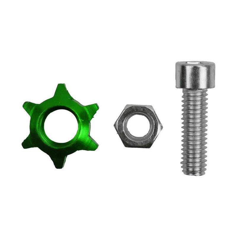 Tornillo decorativo estrella placa verde set