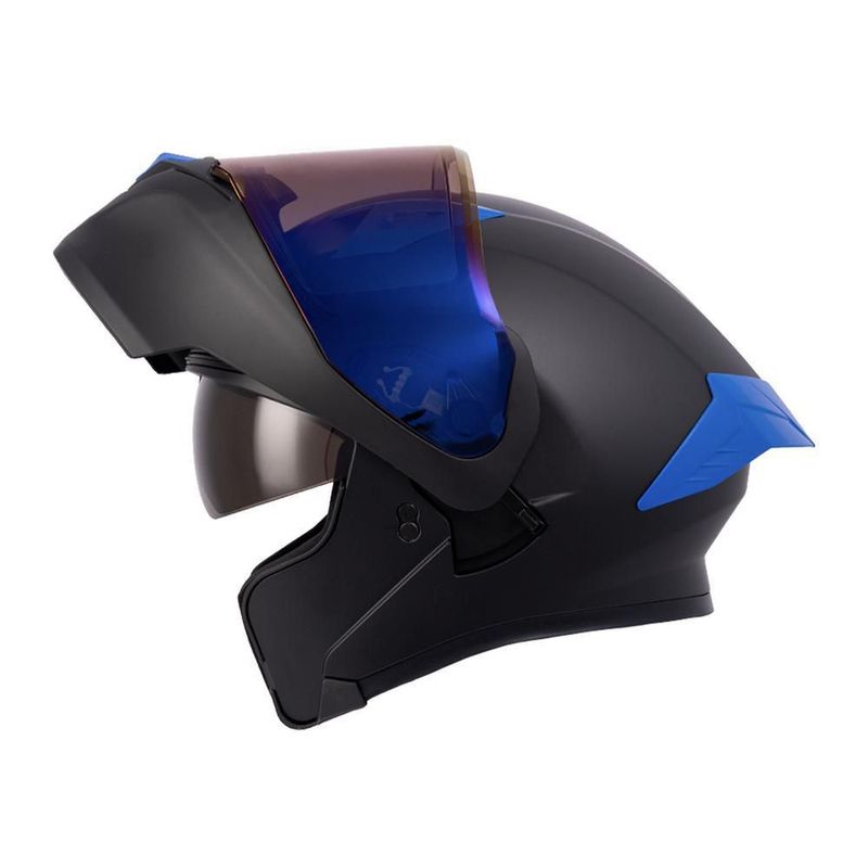 Casco roda rush negro mate mica azul aba M Multicolor