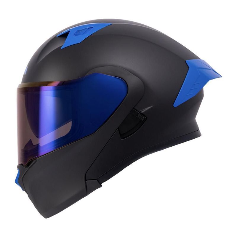 Casco roda rush negro mate mica azul aba M Multicolor