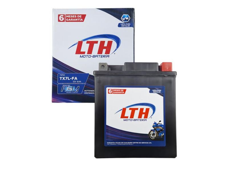 Bateria Moto Agm Activada de Fabrica LTH 12v 6amp 85cca Modelo TX7L-FA
