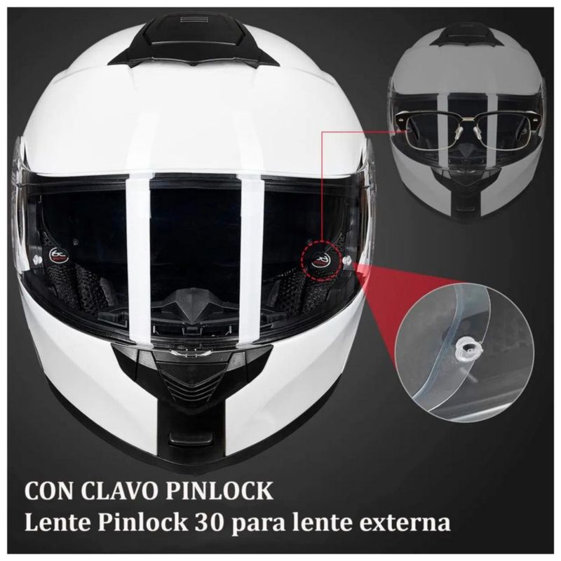 Casco Ilm 159 Blanco Modular Brillante S Blanco
