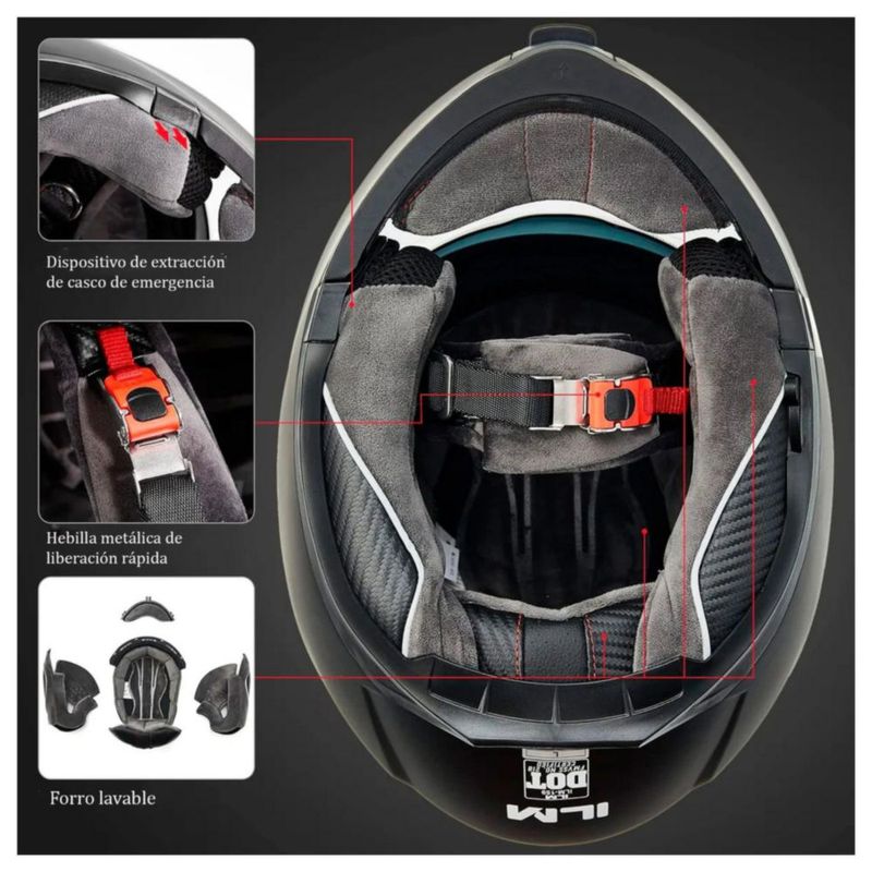 Casco Ilm 159 Blanco Modular Brillante S Blanco