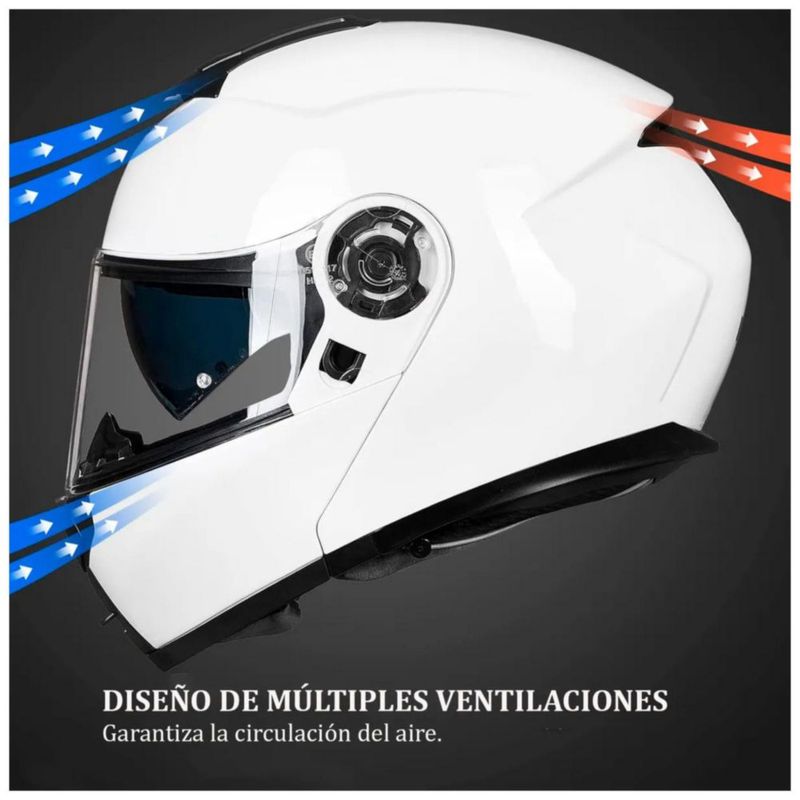 Casco Ilm 159 Blanco Modular Brillante S Blanco