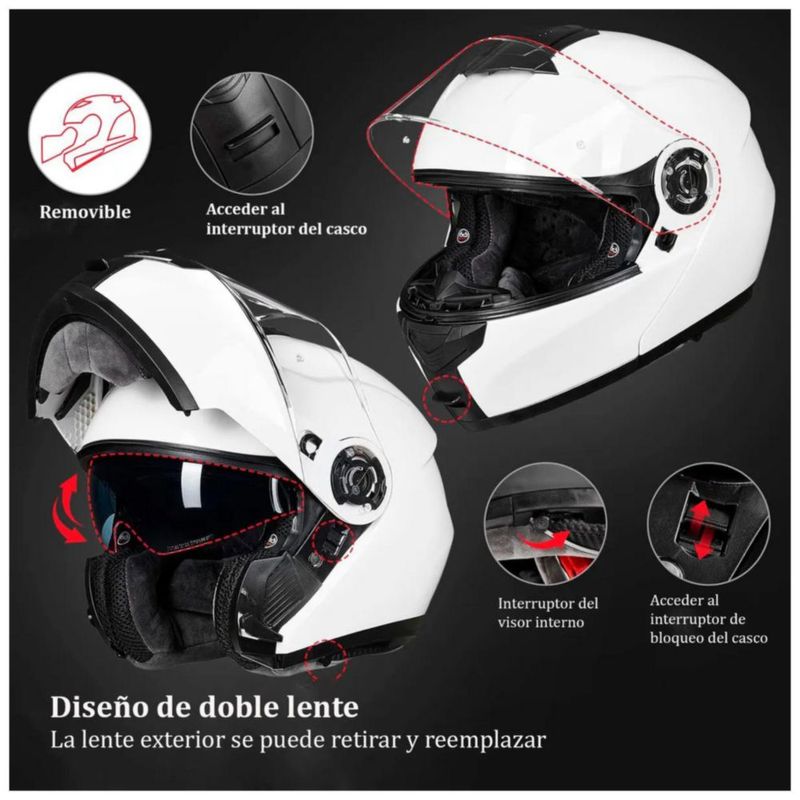 Casco Ilm 159 Blanco Modular Brillante S Blanco