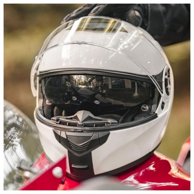 Casco Ilm 159 Blanco Modular Brillante S Blanco
