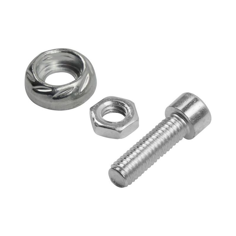 Tornillo decorativo circular placa plateado set