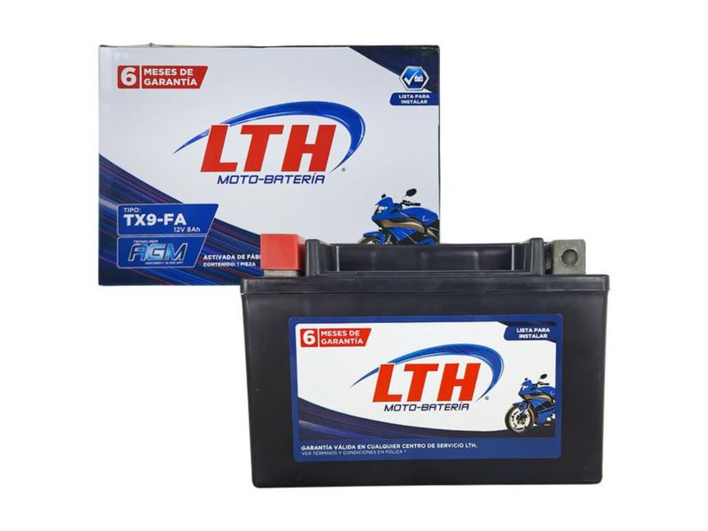 Bateria Moto Lth  Activa de Fabrica 12v 8amp 120cca Agm Modelo TX9-FA