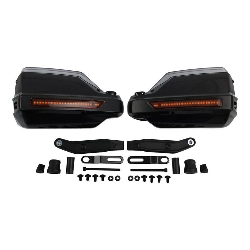 Protector manija derecho izquierdo negro luz led direccional set 12v