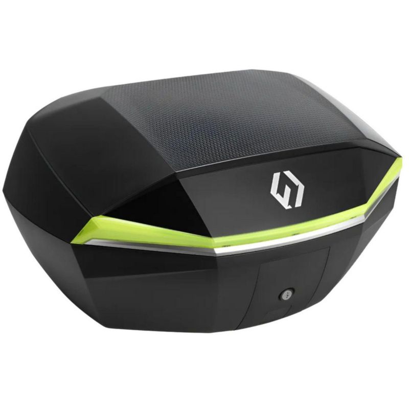 Baúl Para Motos Furchtlos 48 Litros Shield Top Case L Luxe Negro Amarillo Rider One