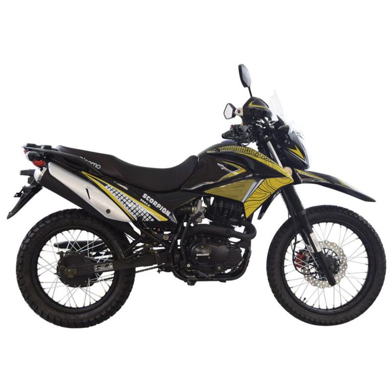 Motocicleta Dinamo Doble Propósito Scorpion 200cc NEGRO