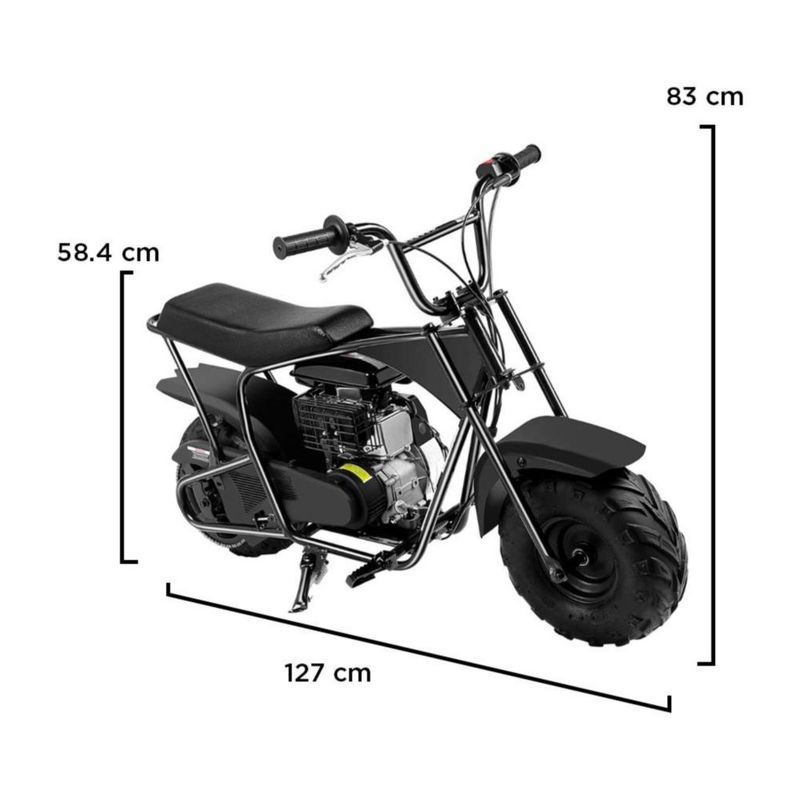 Mini Moto Cross 4 Tiempos Offroad Vanlig Freno De Disco Motor 105 Cc Transmisión Automática Todo Terreno Gasolina Neumáticos Baja Presión Negra