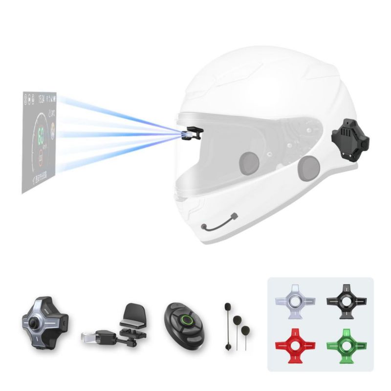 HUD para casco de motocicleta MOTOEYE E6+ con Bluetooth GPS y cámara