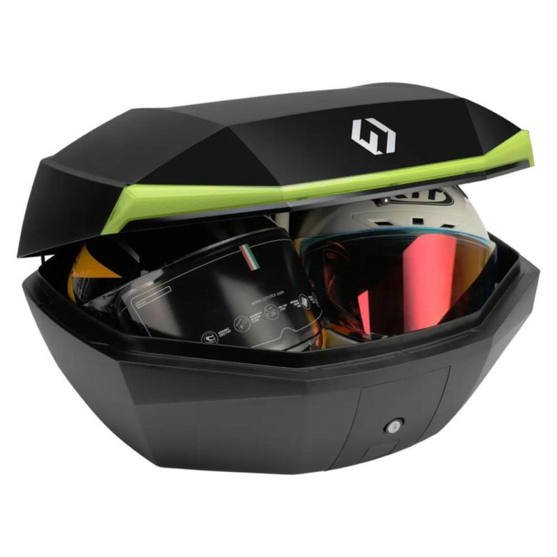 Baúl Top Case Para Motos Furchtlos Shield L 48 Litros Negro Amarillo Rider One