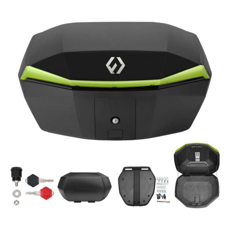 Baúl Top Case Para Motos Furchtlos Shield L 48 Litros Negro Amarillo Rider One