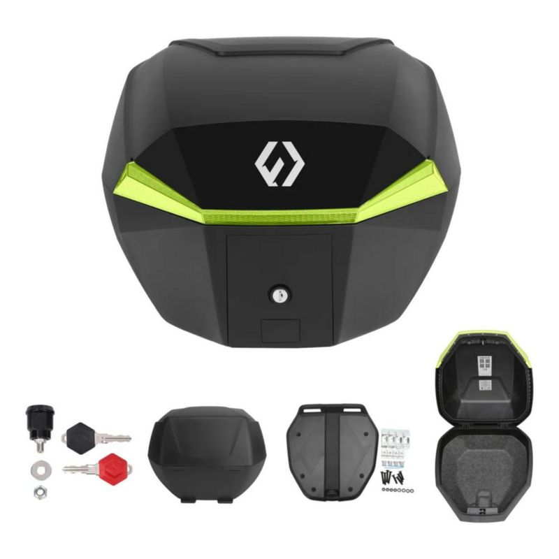 Baul Para Moto 35 Litros Furchtlos Shield Top Case S Negro Amarillo Rider One