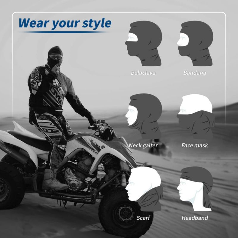 Balaclava YESLIFE paquete de 2 negra máscara de esquí con protección UV