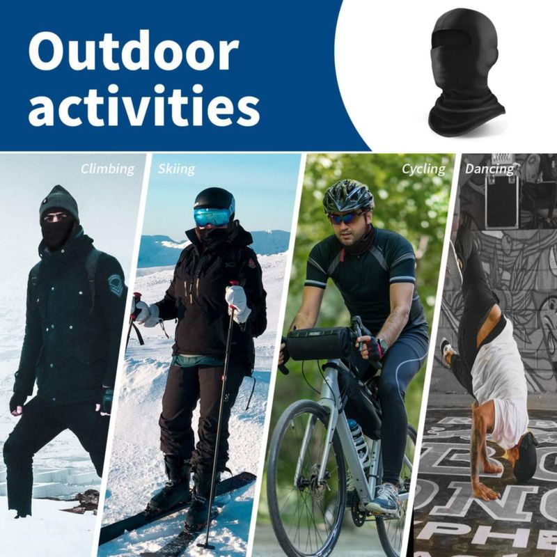 Balaclava YESLIFE paquete de 2 negra máscara de esquí con protección UV