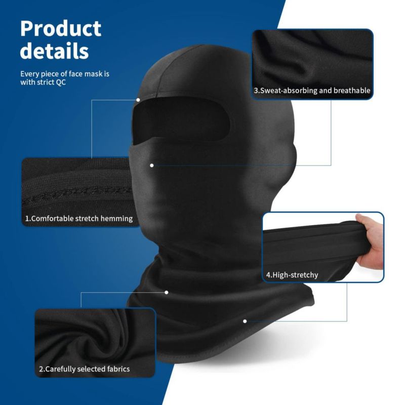 Balaclava YESLIFE paquete de 2 negra máscara de esquí con protección UV