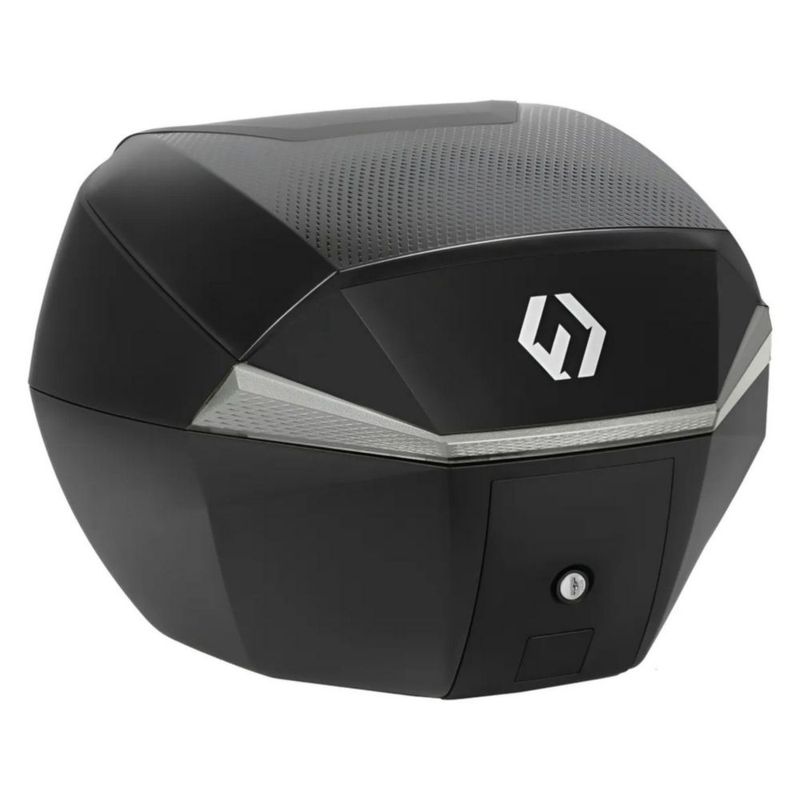 Baul Para Motos Furchtlos 35 Litros Shield Top Case S Luxe Negro Plata