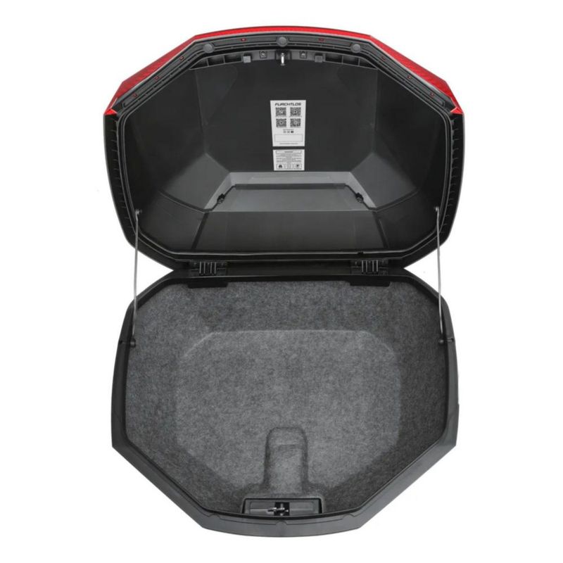 Baúl Top Case Para Motos Furchtlos Shield L 48 Litros Blanco Rojo Rider One