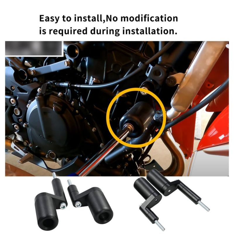 Protectores de Marco Vanshly No Cut Negro para Kawasaki Ninja 400