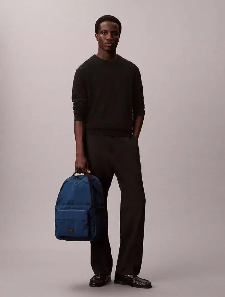 Mochila Calvin Klein Lona Azul Casual